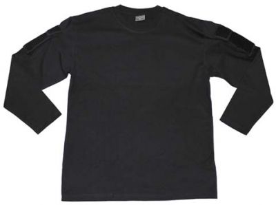 Купить Max-Fuchs Армейская футболка США с длинным рукавом и карманами на плечах, черная