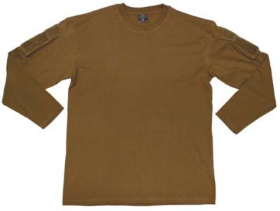 Купить Max-Fuchs Армейская футболка США с длинным рукавом и карманами на плечах, coyotе tan