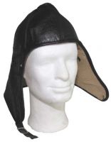 Зимняя кожаная шапка, Cabrio leather cap, черная