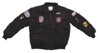 US детская куртка pilot jacket CWU, черная