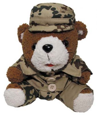 Купить Max-Fuchs Медвежонок Тедди в камуфляжном костюме, 28 см, камуфляж tropentarn