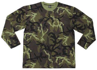 Купить Max-Fuchs Армейская футболка США с длинным рукавом, камуфляж CZ tarn, Тип 95, 160 г/м²
