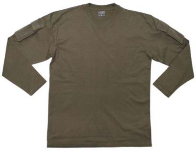 Купить Max-Fuchs Армейская футболка США с длинным рукавом и карманами на плечах, оливковая