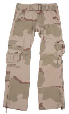 Купить Max-Fuchs Мужские брюки-карго PT "Pilot" с ремнём, камуфляж 3-color desert-stonewashed