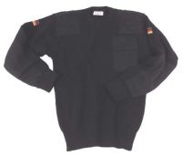 Черный армейский свитер BW 80% шерсть/20% акрил