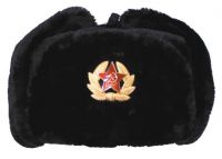 Меховая шапка-ушанка, Россия, черная