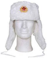 Меховая шапка-ушанка, Россия, белая