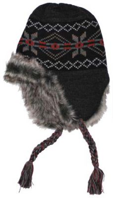 Купить Max-Fuchs Шапка с мехом "Peru Puno", цвет: черный с серым
