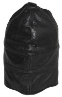 Зимняя кожаная шапка, Cabrio leather cap, черная