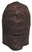 Зимняя кожаная шапка, Cabrio leather cap, коричневая
