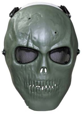 Купить Max-Fuchs  Защитная маска "Череп", цвет оливковый, полная защита, декоративная