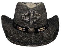 Шляпа, с украшением "Техас", черно-коричневая