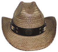 Соломенная шляпа с украшением "Аризона", коричневая