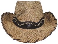 Соломенная шляпа с украшением "Невада", коричневая