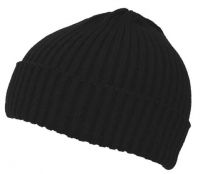 Вязаная шапка, цвет: черный, тонкий трикотаж