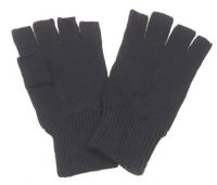 Трикотажные перчатки, без пальцев, черные