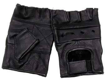 Купить Max-Fuchs Кожаные перчатки без пальцев, черные
