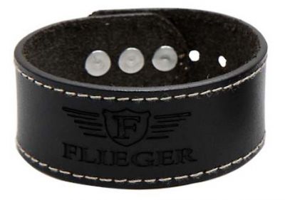 Купить Max-Fuchs Кожаный браслет, "Flieger",черный, ширина 3 см