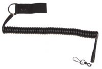 Страховочный пистолетный шнур с карабином "Security", черный