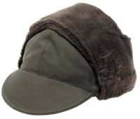 Армейская оригинальная зимняя шапка Бундесвер, цвет - оливковый