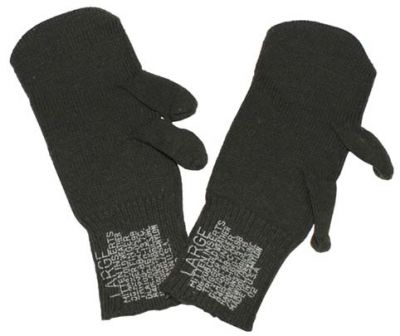 Купить Max-Fuchs Вязаные перчатки с 3 пальцами "Холодная погода" США, оливковый, с хранения