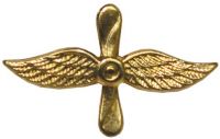 Металлический значок "ВВС" Чехия/Словакия, цвет: золотой, с хранения