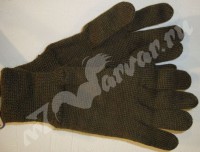 Армейские вязаные перчатки Чехия, цвет - оливковый (от 10 пар)